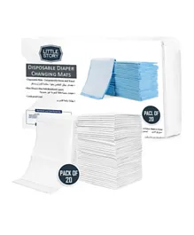 Little Story -Disposable Diaper Changing Mats - Pack of 20pcs - White