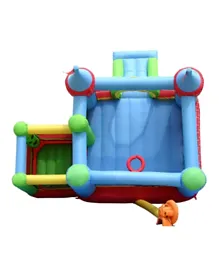 Happy Hop Castle Bouncer With Farmyard Ball pit & Slide - Multicolour