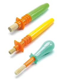 Djeco Ingenious Paintbrushes Pack Of 3 - Multicolour