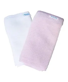 Mycey 2-Pieces Muslin Mouth Cloth Set - Pink White