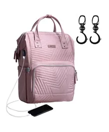 Sunveno Diaper Bag - Nova Pink + Stroller Hooks