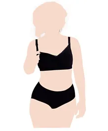 كاري ويل - حمالة صدر عضوية بدون درزات  للحوامل والمرضعات - لون أسود