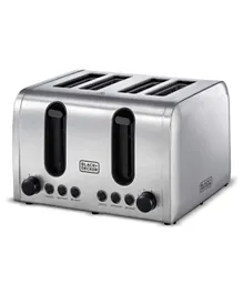 Black and Decker 4 Slice Stainless Steel Toaster 2100W Et444-b5 - Silver
