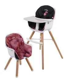 Nania Paulette 2-in-1 High Chair With Reversible Cushion - Flamingo