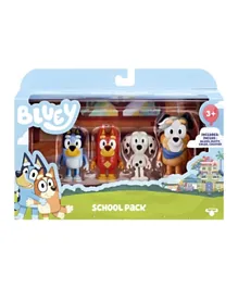 Bluey - Bluey & Friends Figure 4 Pack-School Pk - Multicolor
