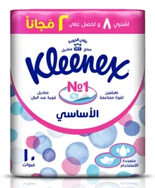 Kleenex -  2 Ply Essentials Facial Tissues, (Soft Packs Of 8+2 Free X 130 Sheets) X 5