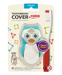 Flipper Hygienic Toothbrush Holder with 1-minute Timer - Owl Blue