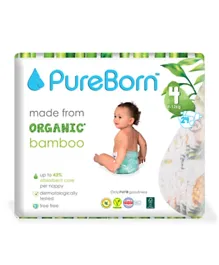 PureBorn Organic Tropic Nappies Singles Size 4 - 24 Pieces