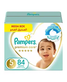 Pampers Premium Care Taped Diapers Mega Box Size 5 - 84 Pieces