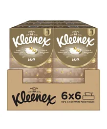 Kleenex -  Silk Soft 3 Ply Facial Tissue Paper, (Pack Of 6 X 50 Sheets) X 6