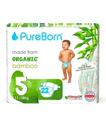 Pureborn Pineapple Print Size 5 Diapers - 22 Pieces