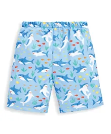 JoJo Maman Bebe Nappy Shark Swim Shorts - Blue
