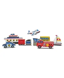 Melissa & Doug Wooden Vehicles Chunky Puzzle - 9 Pieces