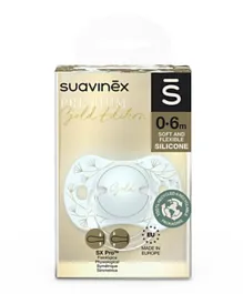 Suavinex - Gold Edition  Silicone Soother - White
