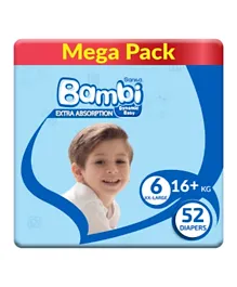 Sanita Bambi Baby Diapers Mega Pack Size 6 - 52 Pieces