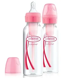 Dr. Brown's PP Narrow Options Plus Feeding Bottle Pack of 2 Pink  - 250mL Each