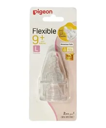 Pigeon Peristaltic Slim Neck Silicone Nipple Blister Pack 2 Pieces - L