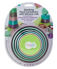 Melii Stacking & Nesting Containers with Silicone Lids - 6 Containers
