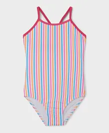Name It Stripes Swimsuit - Bright White