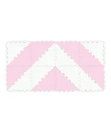 Sunta 2 Colours Triangle Puzzle Floor Mat (16 pcs) - Pink White