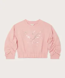 Monsoon Children Butterfly Crop Sweater - Pink