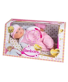 Bambolina Amore Baby Doll With Bottle With Baby Sounds - Pink