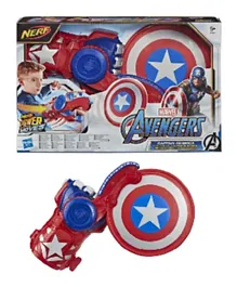 Nerf  Power Moves Marvel Avengers Captain America Shield Sling NERF Disc-Launching Toy