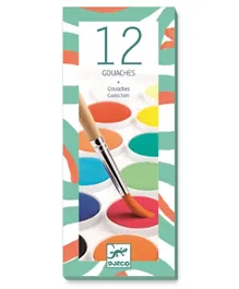 Djeco Water Color Paints - Pack of 12