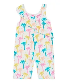 Cheekee Munkee All Over Palm Tree Print Jumpsuit - Multicolor