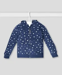 Finelook - Girl's zipper printed hoodie sweatshirt - Blue