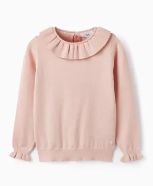 Zippy Solid Knit Pull Over Sweater - Pink