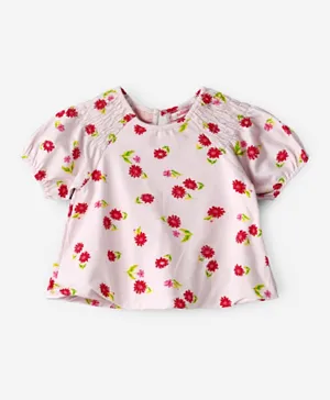 جيلين قميص بطبعة زهور - أرجواني فاتح