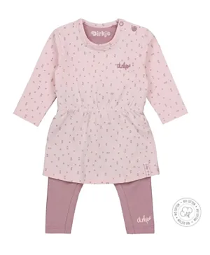 Dirkje Girls Bio Cotton Dress with Leggings - Light Pink