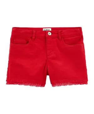 OshKosh B'Gosh - Schiffli Trim Shorts -Red