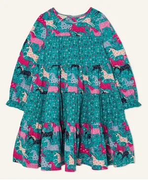 Monsoon Children Horse Jersey Dress - Multicolor