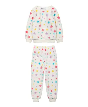 Minoti Girls 2Pc Stars Cuddle Fleece Pyjama Set-Multi