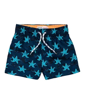 Minoti - Boys Navy Star Fish Aop Board Shorts-Navy aop