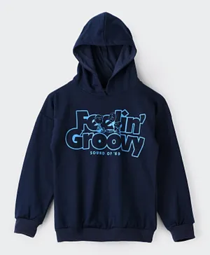 Peanuts - Feelin' Groovy Snoopy Hooded Sweatshirt - Navy