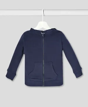 Finelook - Girl's Solid zipper hoodie sweatshirt - Blue