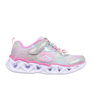 Skechers Hearts Bright Spirit Light Up Shoes - Silver/Pink