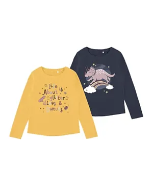 Name It 2 Pack Printed Long Sleeves T-Shirt - Multicolor