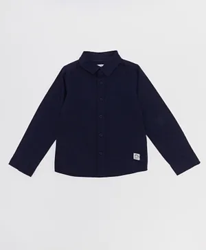 R&B Kids - LS Basic One Pocket Shirt -Navy Blue
