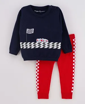 Toffyhouse Racing Track Top and Bottoms Set - Navy