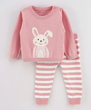 Toffyhouse Cute Rabit Printed Top and Bottoms Set - Pink