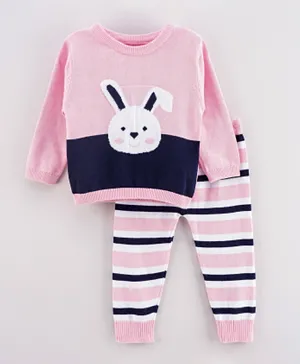 Toffyhouse Cute Rabbit Printed Top and Bottoms Set - Pink