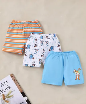 Babyoye 100% Cotton Eco-conscious Shorts Pack of 3 - Blue White Orange