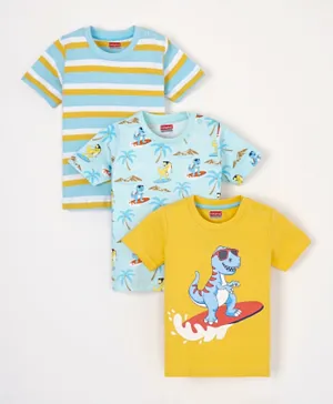 Babyhug Half Sleeves T-Shirt Pack Of 3 - Multicolor