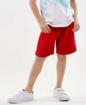 Primo Gino Above Knee Length Solid Shorts - Red