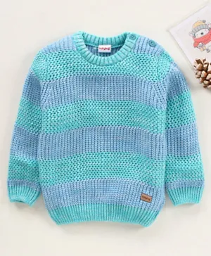 Babyhug Knit Full Sleeves Cable Knitted Sweater - Blue