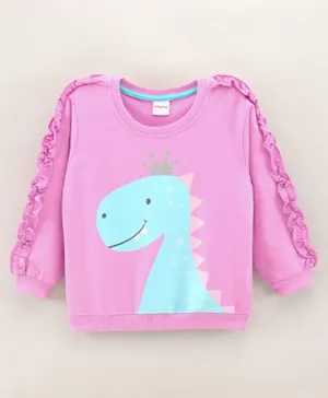 Babyhug Full Sleeves Sweatshirt Dino - Violet
